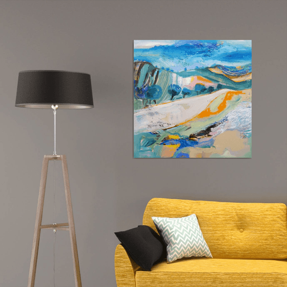 Original landscape, 90x90cm.