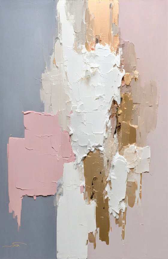 Pink and Gold Abstract Set of 3