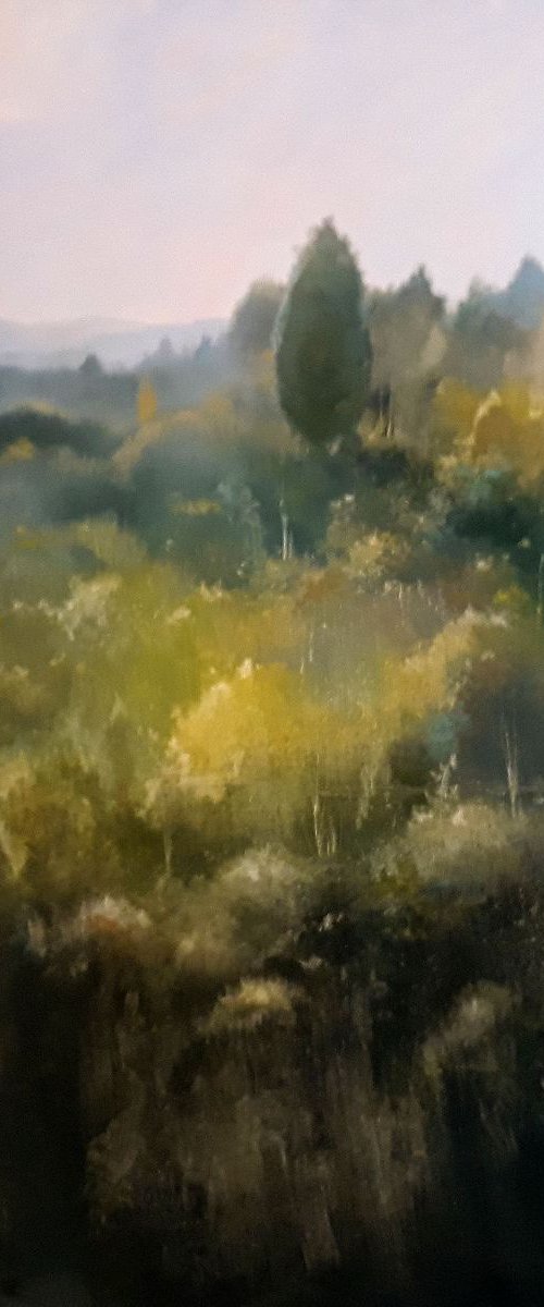 Autumn in Asturias. Large Painting 100X100cm. by Rafael Carrascal