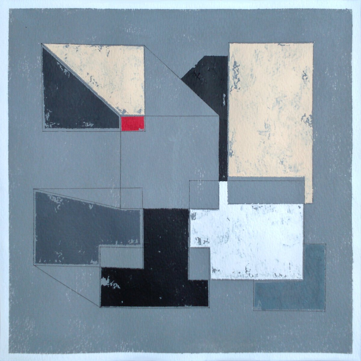 Geometric Abstract Acrylic Painting By Luis Medina, 12 X 12", Space 22B, Original Artwork