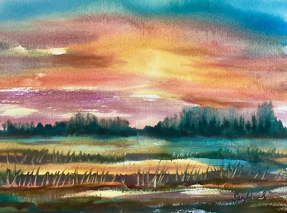 Sunset and Earth