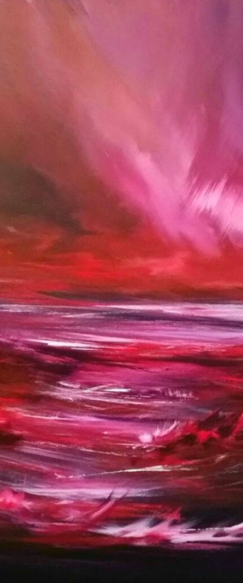 Energy - Red Large, Square, Painting, STUNNING, WARM by Mel Graham