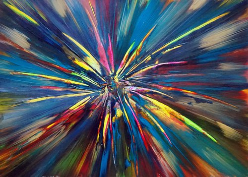 Blue Pearl Yellow Multi Color Explosion by Richard Vloemans