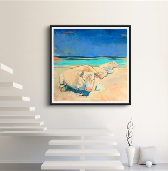 Cows on the beach