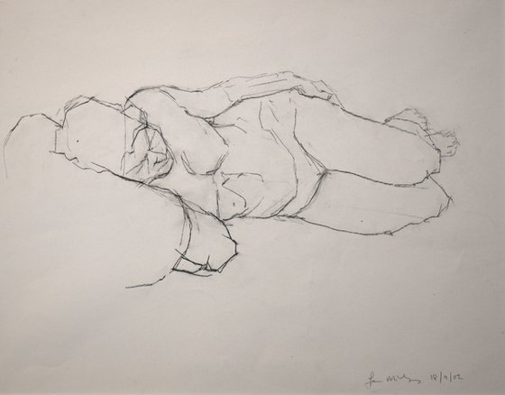 Study of a female Nude - Life Drawing No 445