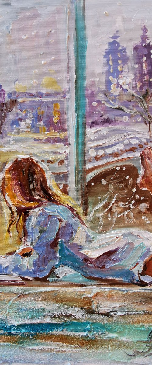 Christmas painting, London painting, Bohemian wall art by Annet Loginova