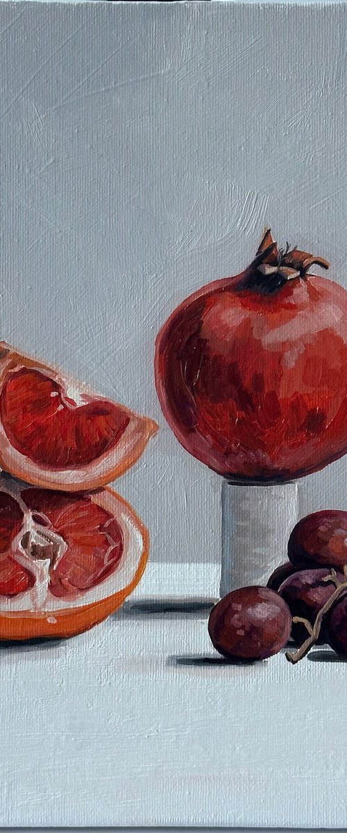 Still life fruits Oil Painting 22x28cm 8.5x11inch by Leysan Khasanova