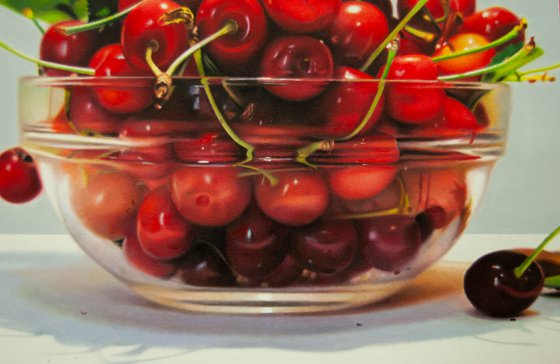 Still life with cherries