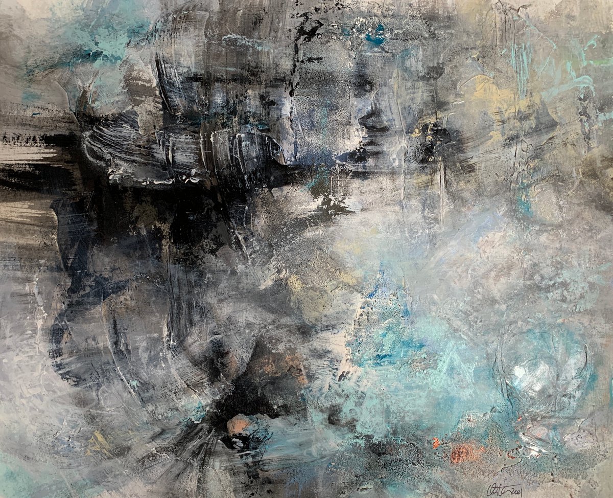 Organic Abstract Painting By Katja Wittmer, 24 X 20", Impromptu Iii, Original Artwork