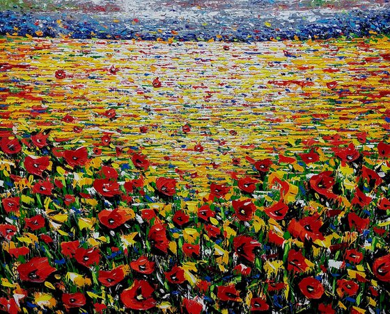 Field of poppies (80x100cm oil painting, impressionism)