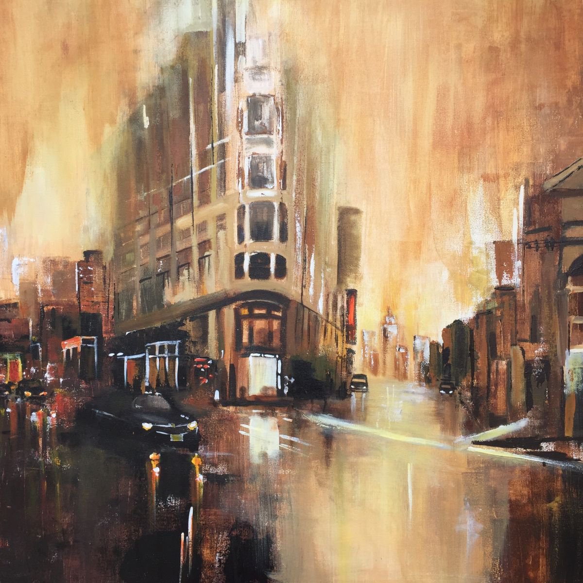 Rainy evening in NY streets by Vandana Mehta