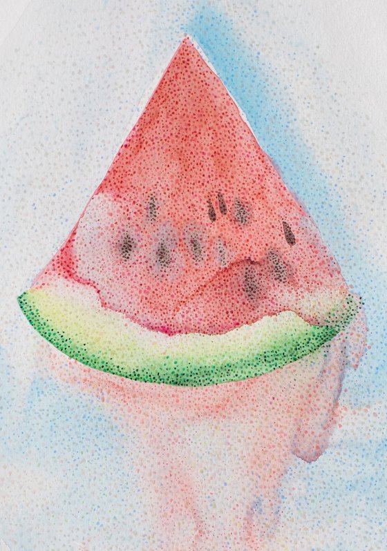 Abstract watermelon juicy slice