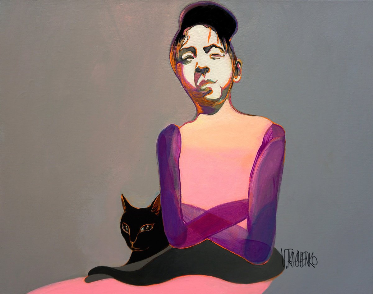 Organic Animal Acrylic Painting By Victor Tkachenko, 20 X 16", Listeners, Original Artwork