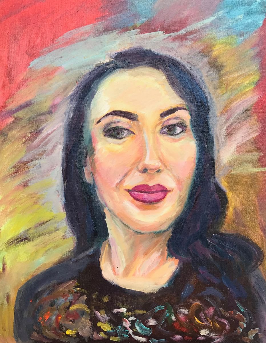 Self portrait oil by Kateryna Krivchach