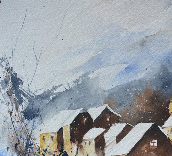 My village  watercolour