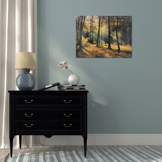 Sunlit Autumn Forest