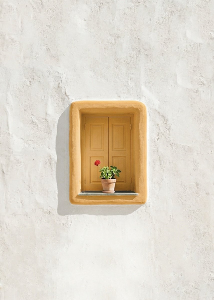 Photorealistic Photograph , Yellow Greek Window By Marcus Cederberg, 20 X 28, Artwork For Sale On Artfinder