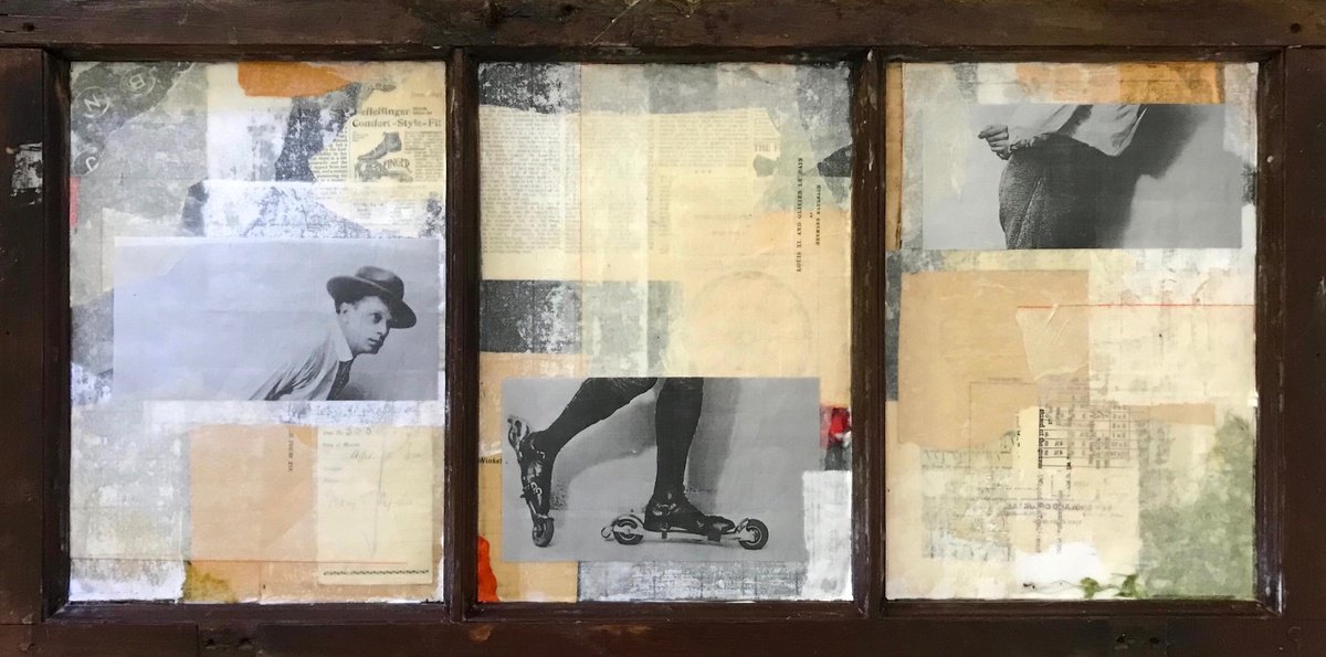 Abstract Collage By Kim Triedman, 35 X 17", Going Solo, Original Artwork