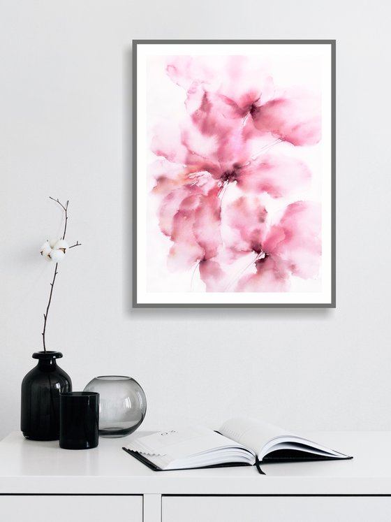 Pink abstract flowers