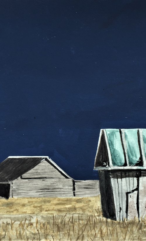 Dungeness Huts #1 by Laurence Wheeler