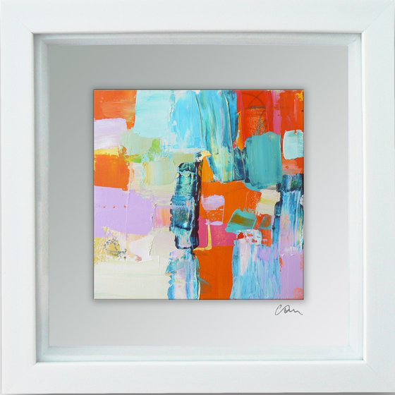 Framed ready to hang original abstract  - Chasing rainbows #3