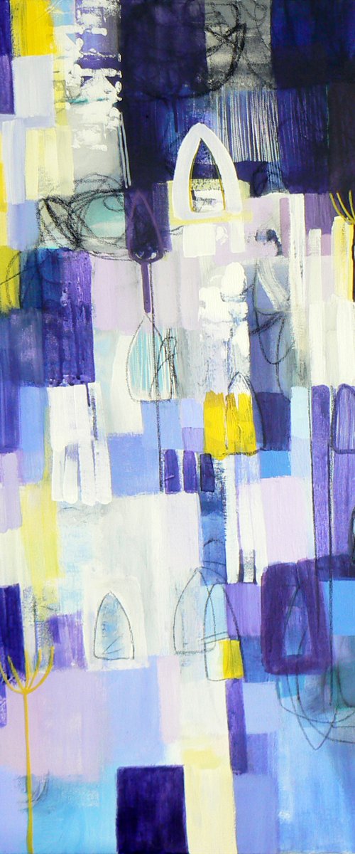 Daydreams in blue jeans  (ready to hang) by Carolynne Coulson