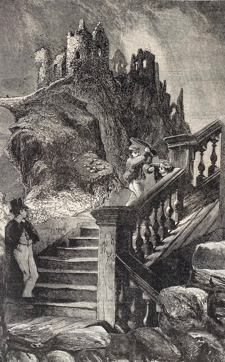 Surrealistic Portrait Collage By Tudor Evans, 6 X 10", School Stairs, Original Artwork