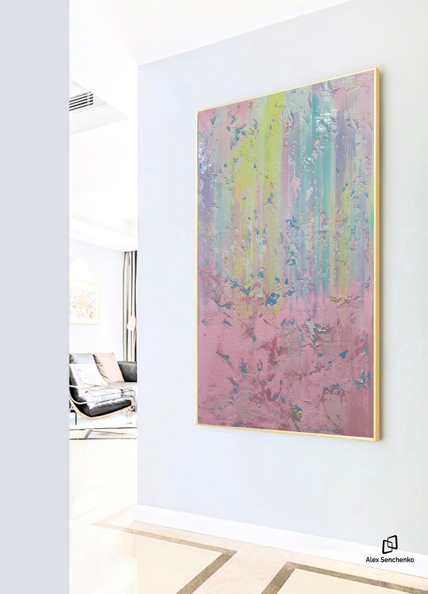 Abstract Acrylic Painting By Alex Senchenko, 39 X 59, Abstract 2474, Original Artwork