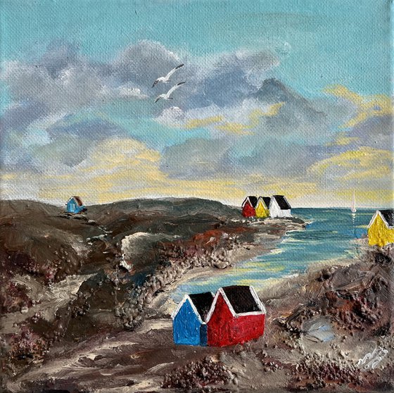 Beach Huts in a Cove