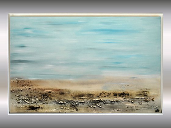 Loneliness  - Abstract Art - Acrylic Painting - Canvas Art - Framed Painting - Abstract Sea Painting - Ready to Hang