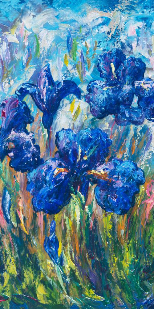 Countryside Irises by Lena Owens at OLena Art