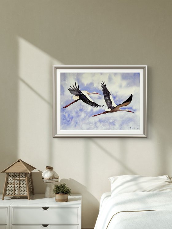 Strok Heron Wader Ardea Hern