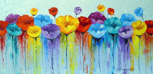 Abstract colorful poppies by Olha Darchuk