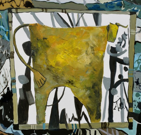 An abstract cow