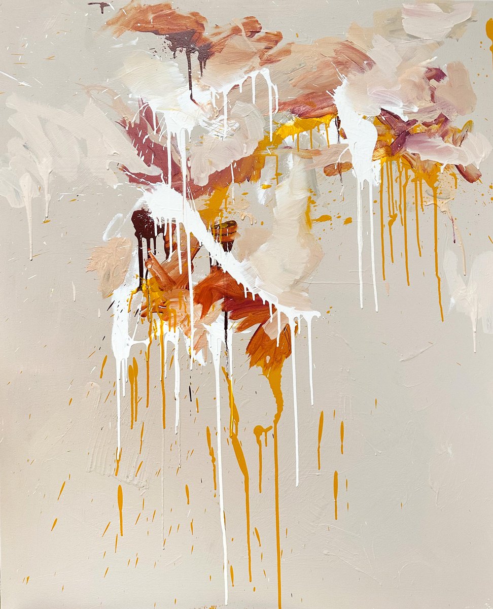 Expressive Abstract Acrylic Painting By Omar Obaid, 47 X 59", A Guide Through The Unknown 2, Original Artwork