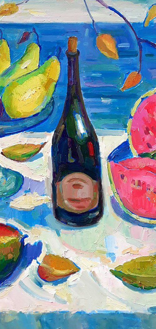 Still life with watermelon by Peter Tovpev