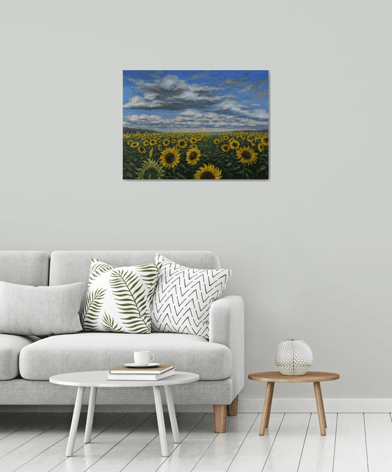 Sunflower Field - original landscape painting