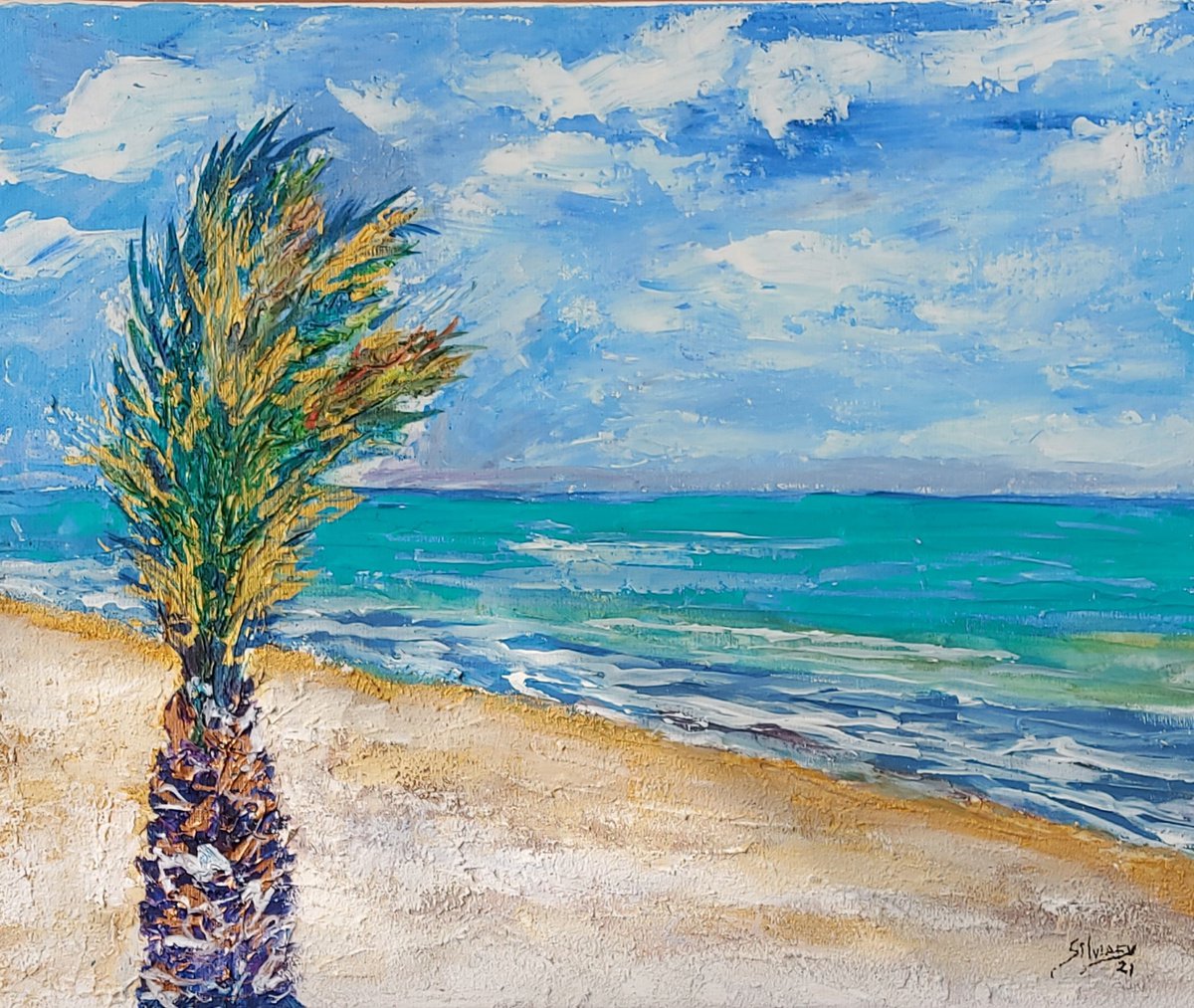 Sea breeze and palm tree by Silvia Flores Vitiello