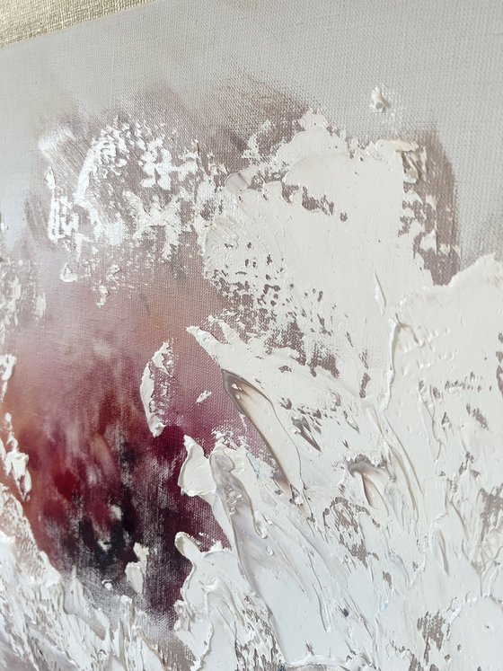 Two large white flowers on white