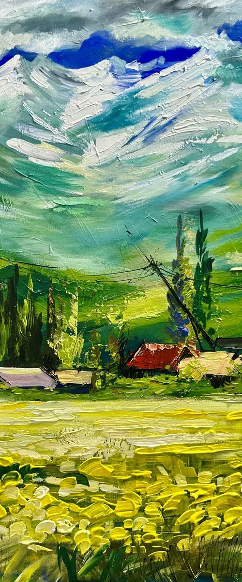 Village Beneath Aragats by Vahe Bagumyan