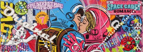 Romantic Intentions 160cm x 60cm Textured Urban Pop Art