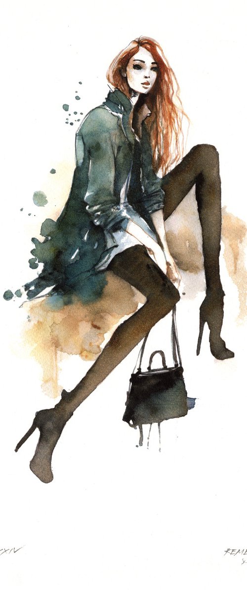 Beautiful Girl with Bag by REME Jr.