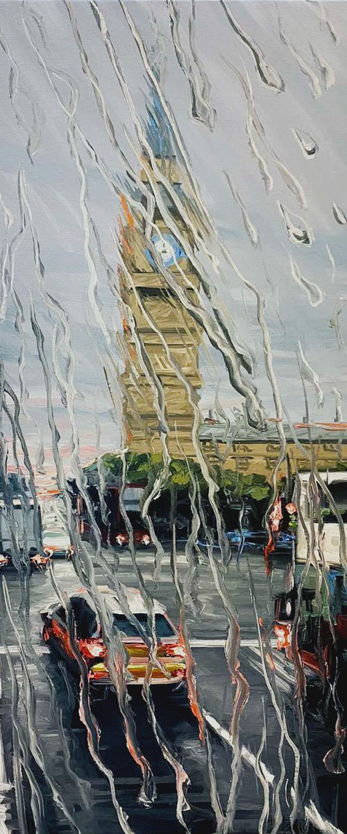 Rainy day at city by Elena Adele Dmitrenko