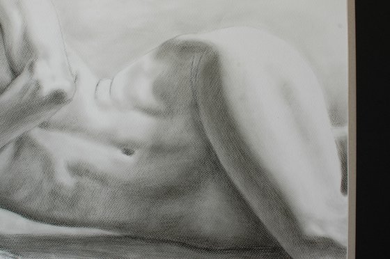 Nude study in charcoal.