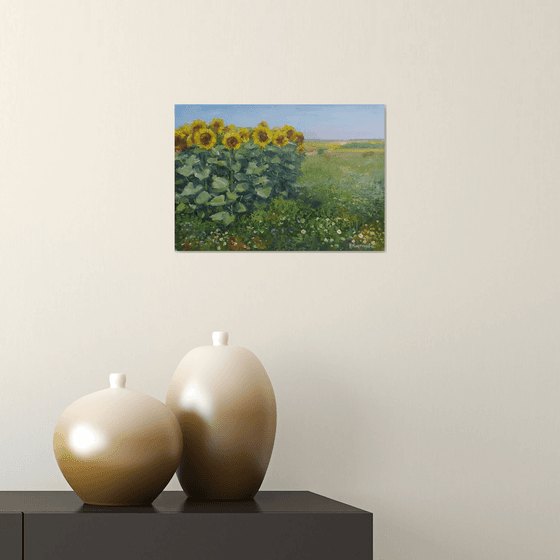 Landscape with sunflowers