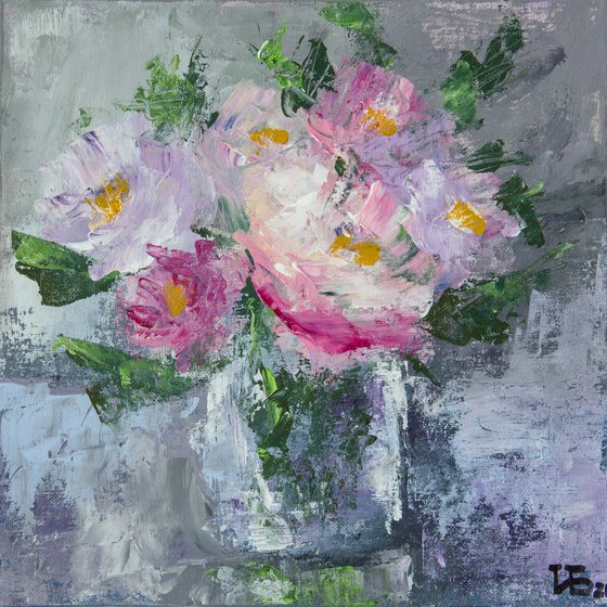 Still Life in Lilac and Gray colors
