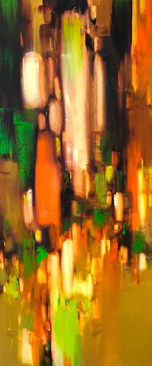 Autumn Design, Abstract oil painting, One of a kind, Handmade artwork, Ready to Hang by Vahe Yeremyan