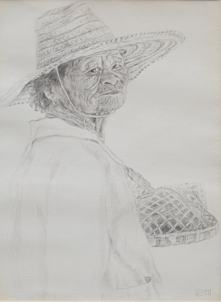 Photorealistic Portrait Drawing By Liudmila Pisliakova, 17 X 21", Birdseller, Original Artwork