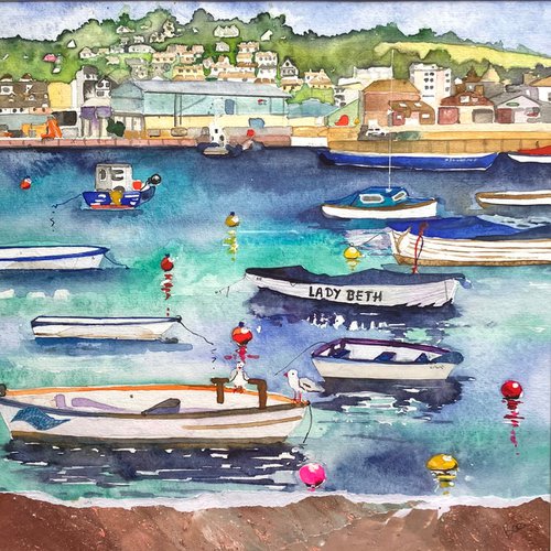 Teignmouth Back Beach Boats by Bee Inch