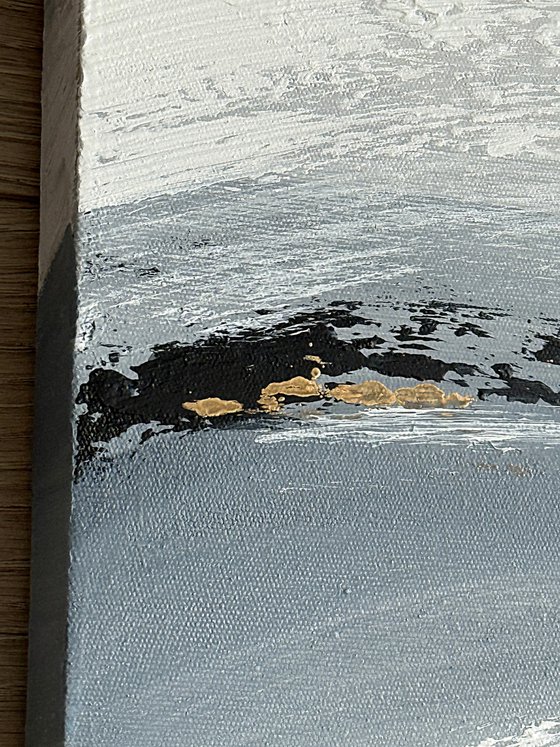 Interwoven Currents. Neutral Beige Grey Gold